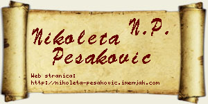 Nikoleta Pešaković vizit kartica
